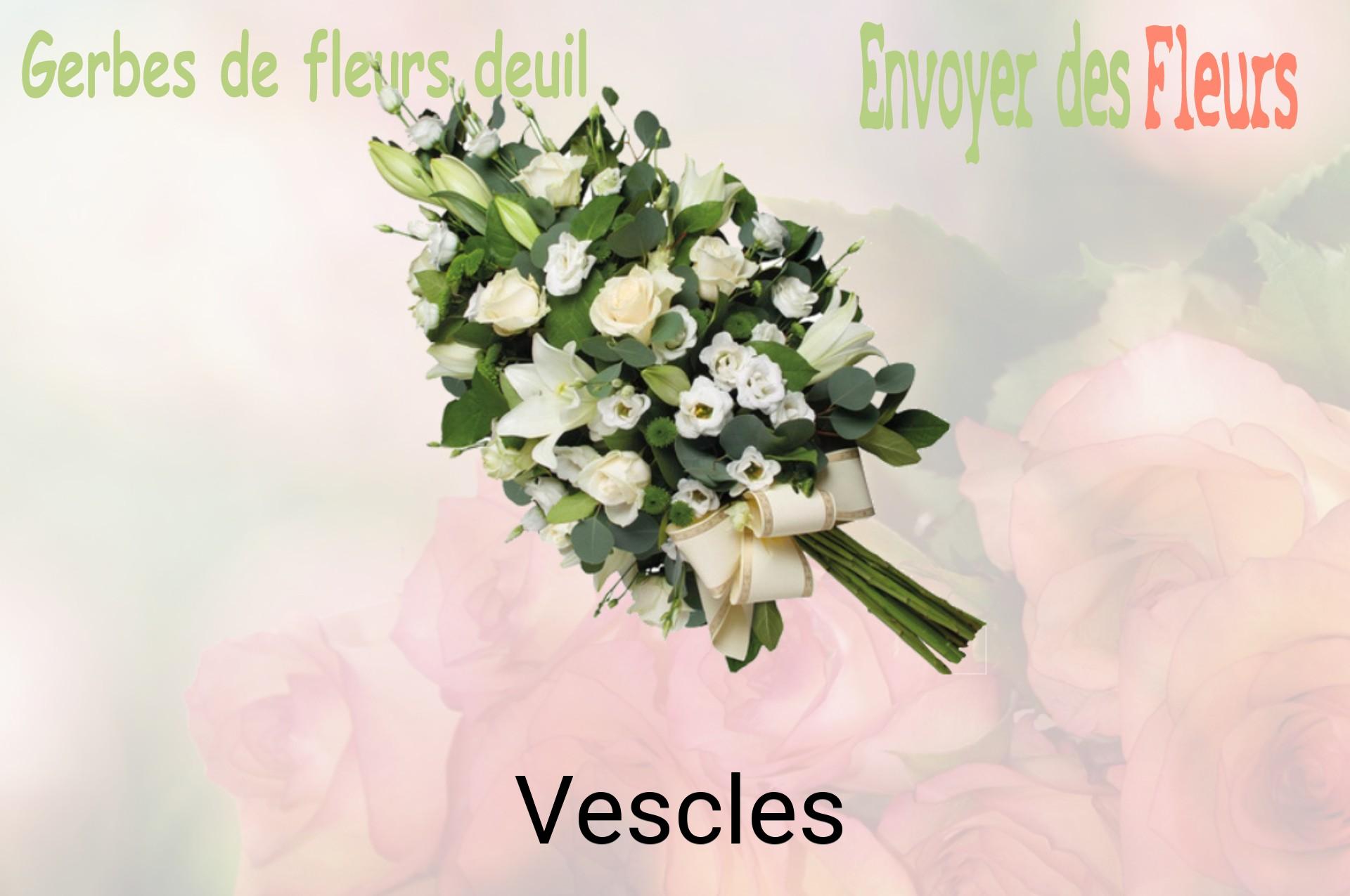 Gerbe de fleurs de deuil livrée à Vescles